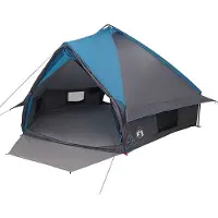 vidaXL Teepee Tent voor 10 Personen 10-persoons Blauw en Grijs