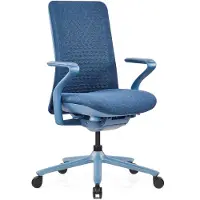 Hjh OFFICE Bureaustoel / draaistoel VERVIO Rugleuning 3D-netstof / zitting stof blauw