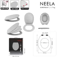 Spirella Toiletbril Softclose - Duroplast WC Bril met Chroomkleurige Scharnieren - Antislip Voetjes - Zwart