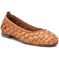 Carmela Dames Leren ballerina's 161662 bruin (36), Leer, Plat, Geen, Casual, Klassiek 16166203-CAMEL