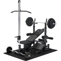 Gorilla Sports Universele Halterbank zwart Complete Set kunststof