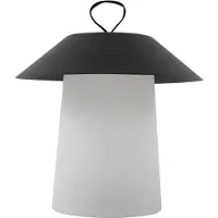 LINDBY LED oplaadbare tafellamp Kalina, zwart/wit, IP44 dimbaar, zwart, Kunststof, Modern