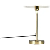 QAZQA Tafellamp goud/messing met kap wit 25 cm verstelbaar - Parte