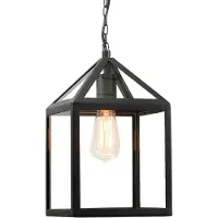 QAZQA Industriële buitenhanglamp zwart - Amsterdam