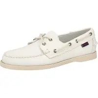 Sebago Heren Docksides leren bootschoenen Portland wit (42), Leer, Plat, Veters, Casual 7000H00