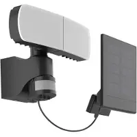 Arcchio Lissano LED wandspot op zonne-energie met sensor, zwart, Kunststof, Modern, solar buitenlamp
