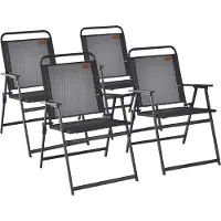 Costway Tuinstoel set van 4 - Inklapbaar - Max. 150 kg - Zwart