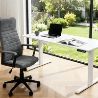 Riess Bureau, wit bureau, 140 cm in hoogte verstelbaar, wit met wit frame - 47548
