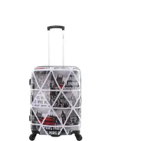 Saxoline Harde Koffer |Trolley | Reiskoffer - 64 cm (Medium) - Cities Print - Bedrukt / Medium
