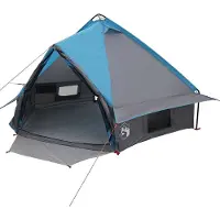 vidaXL Teepee Tent voor 4 Personen 4-persoons Blauw en Grijs
