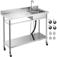 Vevor RVS spoelbak (1200 x 500 x 1055 mm)