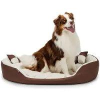Lionto 4-in-1 hondenbed hondenkussen hondenmand met omkeerbaar kussen (L)