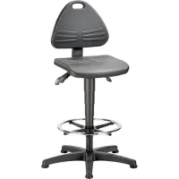 BIMOS Werkdraaistoel | vloerglijders + voetring | integraalschuim zwart | 580-850 mm | 1 stuk - 9613-2000 9613-2000