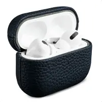 Accezz Echt Leren Case voor de Apple AirPods Pro 2 - Donkerblauw
