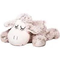 Inware pluche lammetje/schaap knuffeldier - creme - liggend - 30 cm - Knuffel boederijdieren