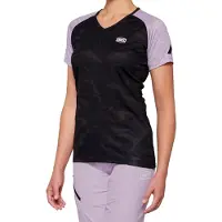 Sonstiges 100% Airmatic Black/Lavender Dames fietsshirt met korte mouwen