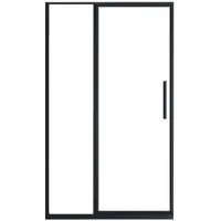 Vente-unique Matzwarte schuifdouchedeur in industriële stijl - 120 x 195 cm - TORONI