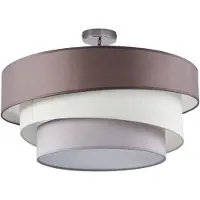 LINDBY Plafondlamp Melia, dimbaar, alu / grijs / zink, Woon-/ Eetkamer, Textiel / Stof / Zijde, Modern, plafondlamp
