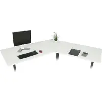 Mendler Tafelblad -D40 voor hoekbureau, bureaublad, 120° ~ wit