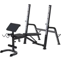 Gorilla Sports Halterbank met squat rack zwart