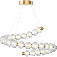 Maytoni Moderne hanglamp met kerstballen aan een gouden buis, Amulet LED, 40W,