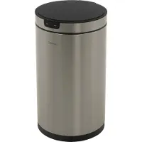 ML-Design Afvalbak met sensor 30L rond roestvrij staal, zilver, automatisch openend en sluitend ML-ontwerp