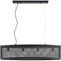LINDBY Hanglamp Mizgin, zwart, Woon-/ Eetkamer, metaal, Landelijk, hanglamp