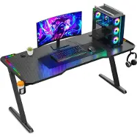 Avalo Gaming Bureau - 120x60x73 CM - LED Verlichting - Zwart