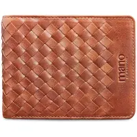 Mano Leren Portemonnee Don Luca Coin Wallet Cognac Bruine