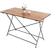 Mendler Biertuin tafel HWC-J40, inklapbare tuintafel, kwaliteit voor de horeca, acaciahout, MVG-gecertificeerd, 120x60 cm, bruin
