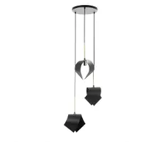 LUCANDE Design hanglamp Mikolay, dimbaar, zwart, Woon-/ Eetkamer, metaal, Design, hanglamp
