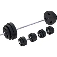 Gorilla Sports Lange halterset 100 kg Gripper Kunststof - 30 mm