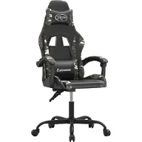 Syfax Gamestoel kunstleer zwart en camouflage