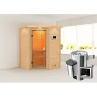 Karibu | Antonia Sauna met Dakkraag | Kachel 3,6 kW Externe Bediening