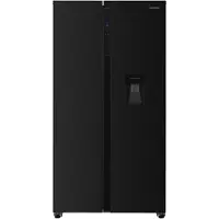 Heinner HSBS-H439NFBKWDE++ Amerikaanse Side-by-Side Koelkast met Waterdispenser – 439 L – Full No Frost – LED Touch Display – Smart Eco Functie – Zwart – 5 Jaar Garantie