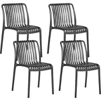 Beliani ARICCIA - Tuinstoel set van 4 - Zwart - Polypropyleen
