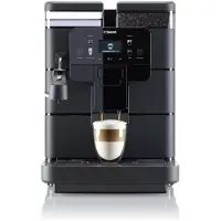 Saeco volautomatische koffiemachine New Royal Plus, voor bonen, 1400 W, tot 2,5 l/600 g, melkopschuimer, in hoogte verstelbare uitloop voor 2 kopjes, USB, zwart