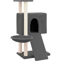 Syfax Kattenmeubel met sisal krabpalen 96 cm donkergrijs