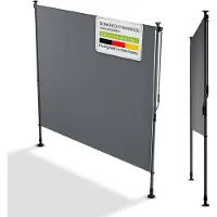 Juskys Windscherm - Tuinscherm – 200 x 310 cm – Voorzien Van Klemmontage Zonder Boren En UV-Bescherming – Voor Balkon En Terras – Antraciet