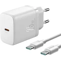 JOYROOM 25W Oplader - USB C naar USB C Kabel - 1 meter - Snellader - Wit -