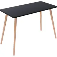 PaperFlow Thuiskantoorbureau Rechthoekig Zwart Beuken Houten poten 1.140 (B) x 600 (D) x 750 (H) mm Melamine