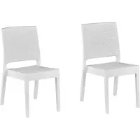 Beliani FOSSANO - Tuinstoel set van 2 - Wit - Synthetisch materiaal