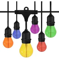 LEDVION - Lichtsnoer Buiten 25M - 25 Multicolor E27 LED Lampen - IP65 Waterdicht - 2100K - Warm Wit - Sfeerverlichting Tuinverlichting