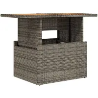 vidaXL Tuintafel 100x55x73 cm poly rattan en acaciahout grijs