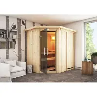 Karibu | Saja Sauna met Dakkraag | Antracietglas