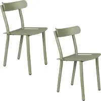 Zuiver Set van 2 tuinstoelen Friday | kunststof groen 50x79x44 cm tuinstoelen | NADUVI