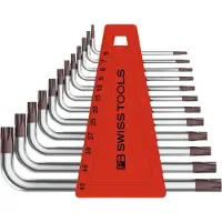PB Swiss Tools set schroevendraaiers in hoek, voor TX-schroeven, verchroomd, 12-delig
