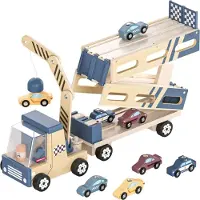TOPBRIGHT Houten auto transporter & racebaan