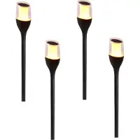 Lumisky Set van 4 markeringslampjes met vlameffect op zonne-energie H80CM FARELY