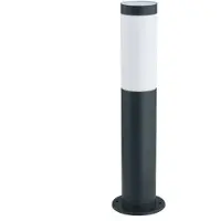 LINDBY - Sokkellampen - 1licht - roestvrij staal - H: 45 cm - E27 - antraciet, opaal